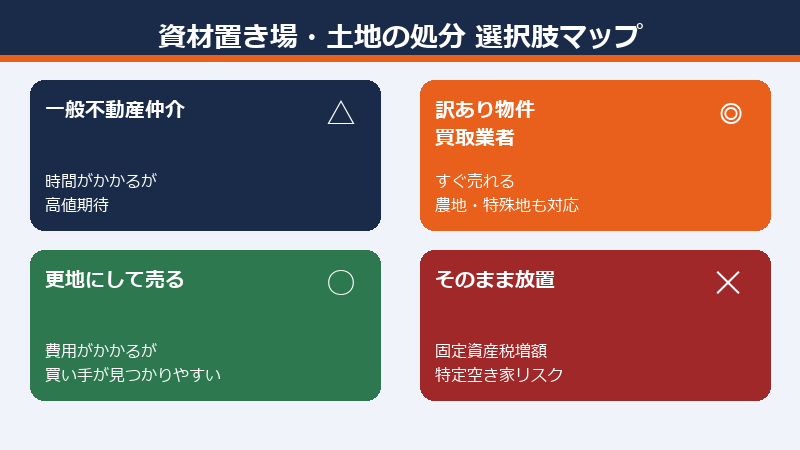 資材置き場・土地の処分選択肢マップ